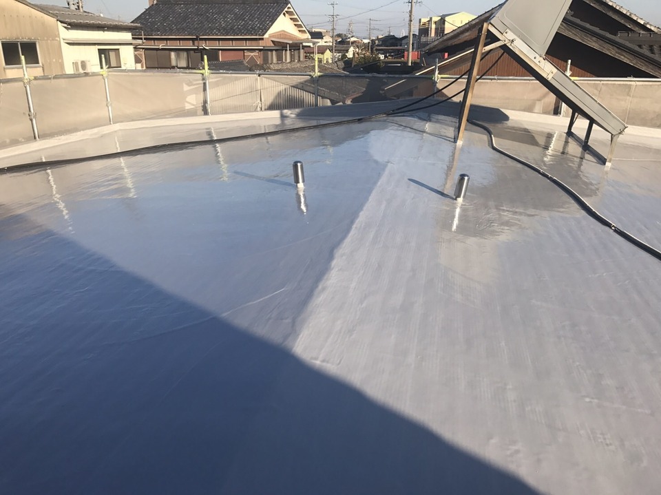 岐阜市 屋根のウレタン防水工事が完成しました